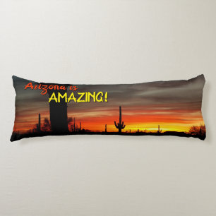 "Arizona is geweldig!" Sunset Sonoran Desert Cactu Lichaamskussen