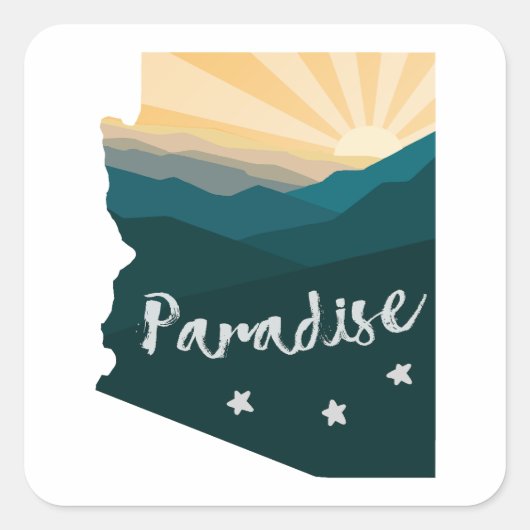 Arizona is paradijs vierkante sticker (Voorkant)