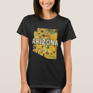 Arizona Kaart en Tekst T-shirt