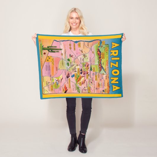 Arizona Kaart  Fleece Deken (In situ)