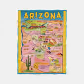 Arizona Kaart  Fleece Deken (Voorkant)