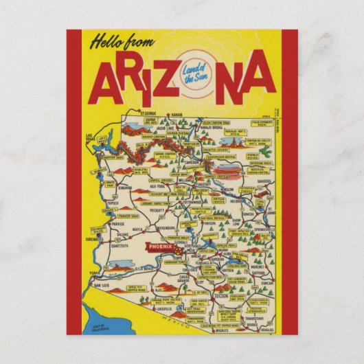 Arizona Land van de Zon Briefkaart (Voorkant)