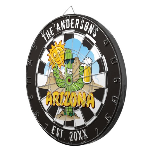Arizona Landscape Cartoon Custom Dartboard Dartbord (Voorkant Rechts)