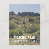 Arizona Landschap Saguaro Cactus Picacho Peak Park Briefkaart (Voorkant)