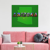 Arizona Map en Afbeelding Text Canvas Afdruk (Insitu (Woonkamer))