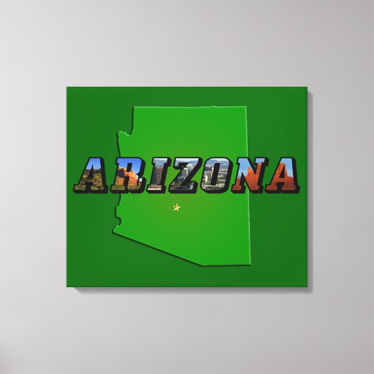 Arizona Map en Afbeelding Text Canvas Afdruk (Voorkant)