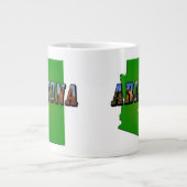 Arizona Map en Afbeelding Text Extra Grote Beker (Voorkant)