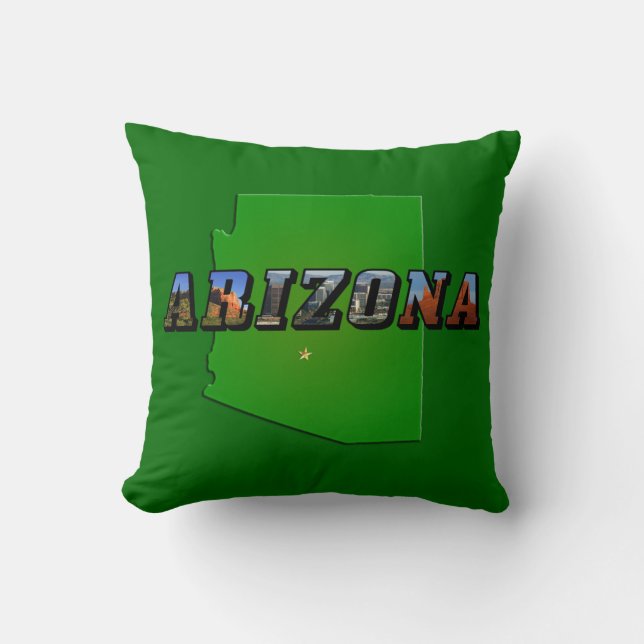 Arizona Map en Afbeelding Text Kussen (Voorkant)