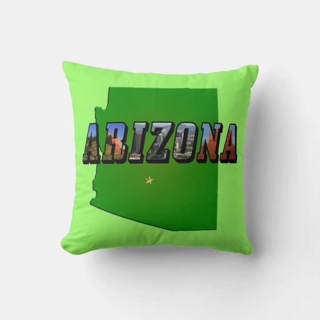 Arizona Map en Afbeelding Text Kussen (Voorkant)