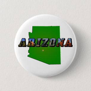 Arizona Map en Afbeelding Text Ronde Button 5,7 Cm