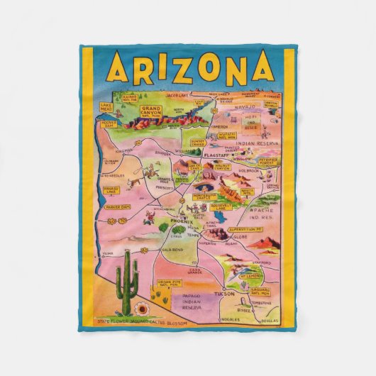 Arizona Map Fleece Deken (Voorkant)