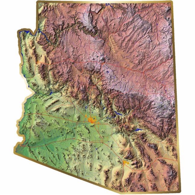 Arizona Map Magnet Fotobeeldje Magneet (Voorkant)