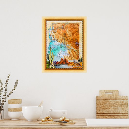 "Arizona Map" Poster (Keuken)