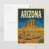  Arizona Mountain Rock Desert Travel Briefkaart (Voorkant / Achterkant)