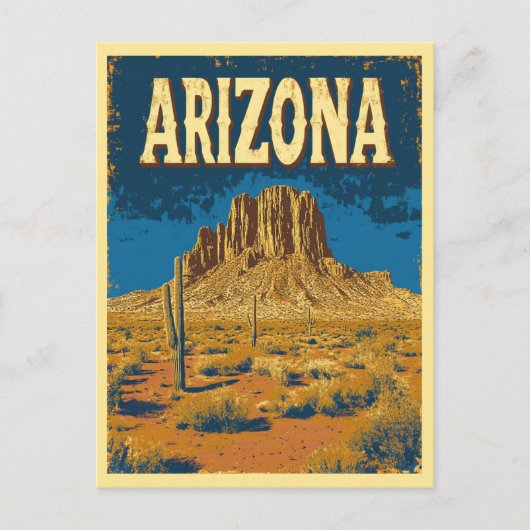  Arizona Mountain Rock Desert Travel Briefkaart (Voorkant)