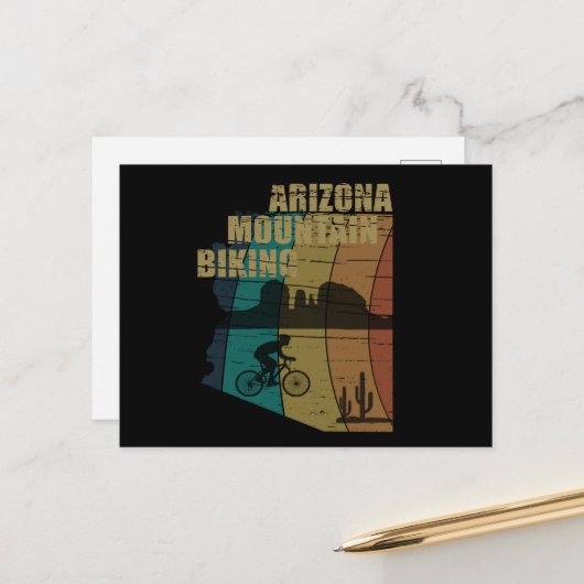 Arizona mountainbiken vintage briefkaart (Voorkant / Achterkant in situ)