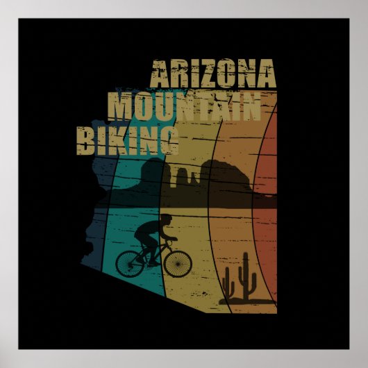 Arizona mountainbiken vintage poster (Voorkant)