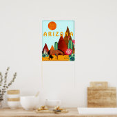Arizona ~ Mountains, Cacti and Horse Desert Poster (Keuken)