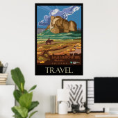 Arizona Mountains Retro Travel Poster (Thuiskantoor)