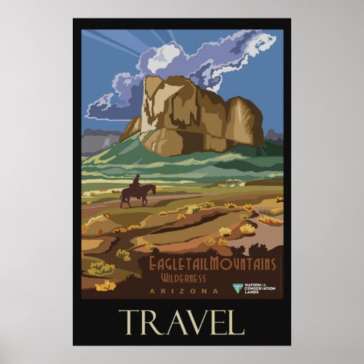 Arizona Mountains Retro Travel Poster (Voorkant)