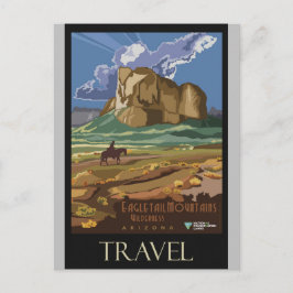 Arizona Mountains  Retro Travel Poster Briefkaart