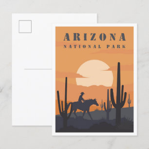 Arizona National Park Vintage Travel Illustratie Briefkaart