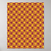Arizona Pop Art Checkerboard Maroon Gold Pattern Poster (Voorkant)