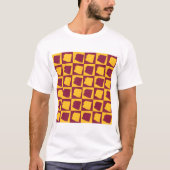 Arizona Pop Art Checkerboard Pattern Maroon Gold T-shirt (Voorkant)