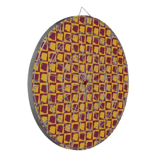 Arizona Pop Art Geometric Maroon Gold Pattern  Dartbord (Voorkant Links)