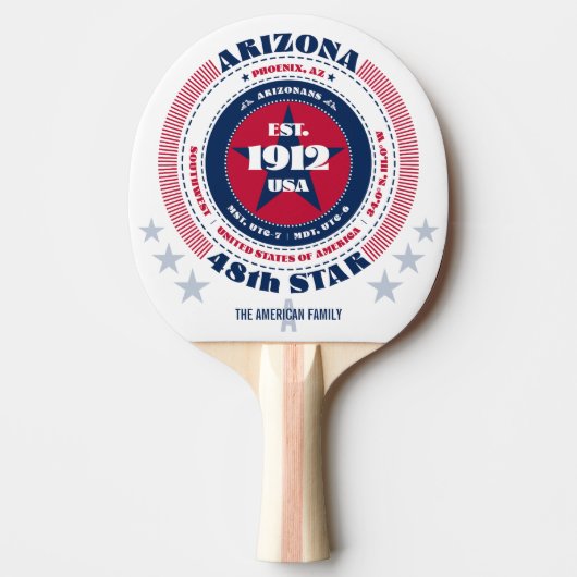 Arizona Pride Circular Typography Monogram Tafeltennisbatje (Voorkant)