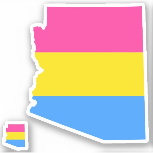 Arizona Pride Gestreepte Pansexual Vlag Sticker (Voorkant)