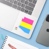 Arizona Pride Gestreepte Pansexual Vlag Sticker (Laptop met iPhone)
