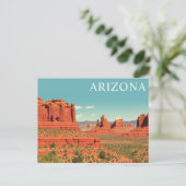  Arizona Red Rocks Travel Retro Briefkaart (Staand voorkant)