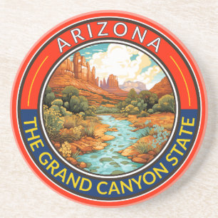 Arizona Reis Kunst Badge Zandsteen Onderzetter