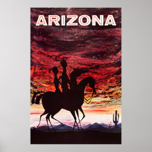 Arizona Reisposter Woestijn Zonsondergang Kunst Co Poster