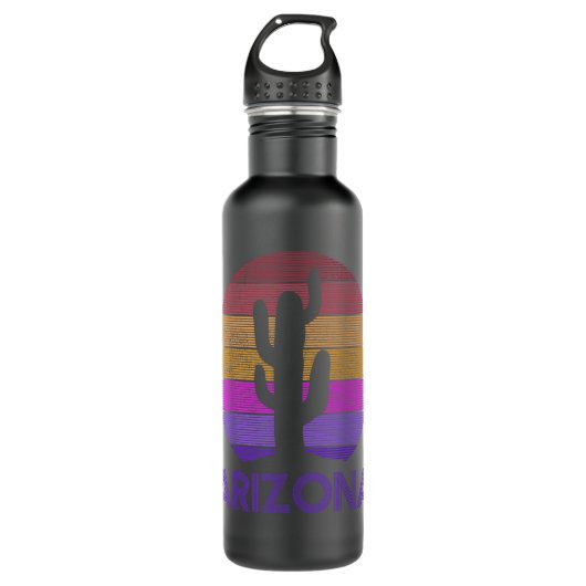 Arizona -  Retro Cactus Souvenir Gift Waterfles (Voorkant)