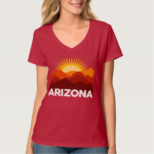 Arizona Retro Sunset Silhouette Mountain T-shirt