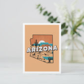 Arizona Retro Travel Design Iconische Verenigde St Briefkaart (Staand voorkant)