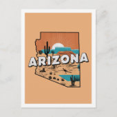 Arizona Retro Travel Design Iconische Verenigde St Briefkaart (Voorkant)