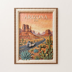 Arizona Roadtrip Vintage Monument Valley Woestijn Legpuzzel