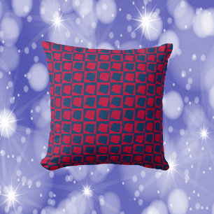 Arizona rood en blauw controlepatroon kussen