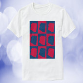 Arizona rood en blauw patroon t-shirt