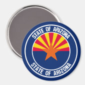 Arizona Round Emblem Magneet (Voorkant / Achterkant)