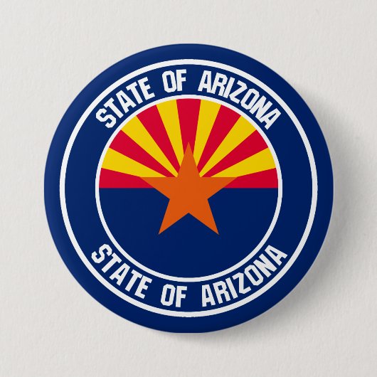 Arizona Round Emblem Ronde Button 7,6 Cm (Voorkant)