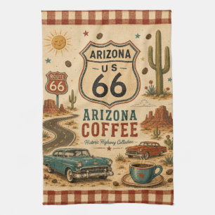 Arizona Route 66 Desert Diner Wegrestaurant Stijl Theedoek
