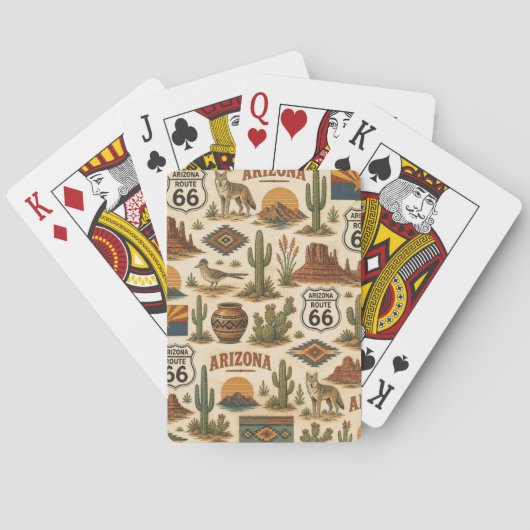 Arizona Route 66 Jeu de Poker du désert (dos)