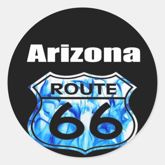 Arizona Route 66 Ronde Sticker (Voorkant)
