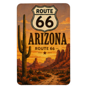 Arizona Route 66 Saguaro Sunset Road Art Magneet