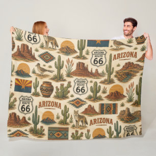 Arizona Route 66 Woestijn Dromen Fleece Deken