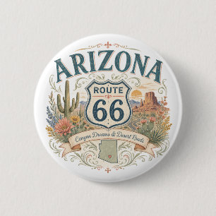 Arizona Route 66 woestijnroadtrip souvenir Ronde Button 5,7 Cm